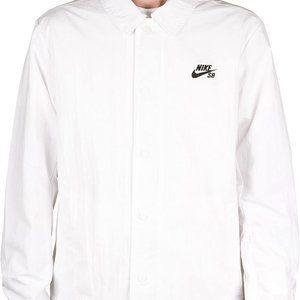 Mens Large Nike SB Coach Jacket in White with Black graphics